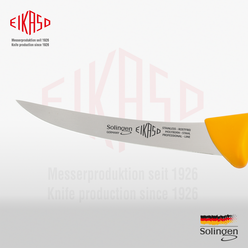 Paring knife, bent, medium flexibility 18 cm Eikaso Solingen BUTCHER KNIVES 1021820-312