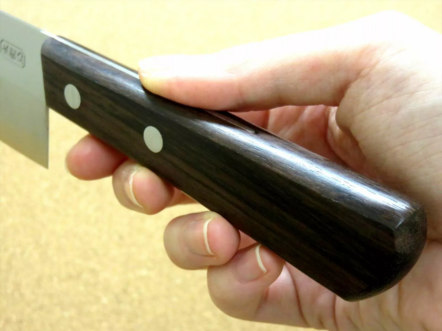 Japanese kitchen knife Nakiri 165 mm, AUS 8 3 layers, Kanetsugu Miyabi Isshin 2007, Japan