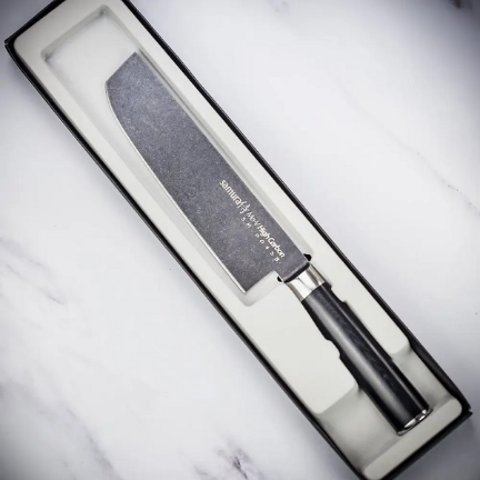 Ніж овочевий Накірі Samura Mo-V Stonewash SM-0043B, AUS-8, 167 мм, Китай