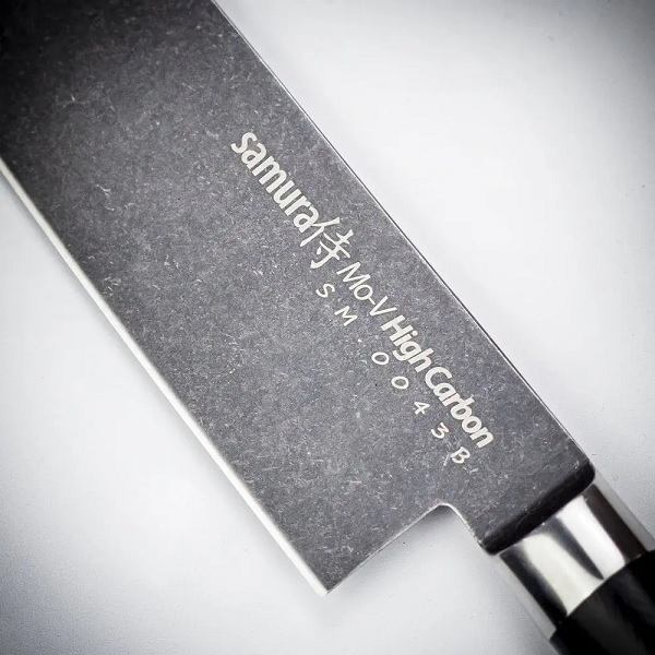 Ніж овочевий Накірі Samura Mo-V Stonewash SM-0043B, AUS-8, 167 мм, Китай