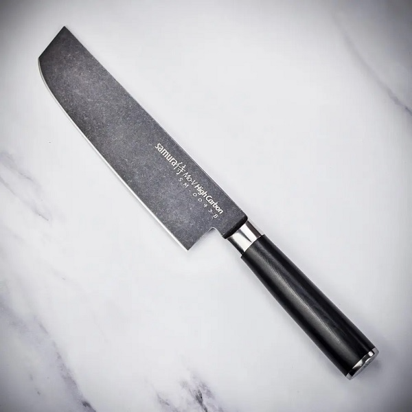 Ніж овочевий Накірі Samura Mo-V Stonewash SM-0043B, AUS-8, 167 мм, Китай