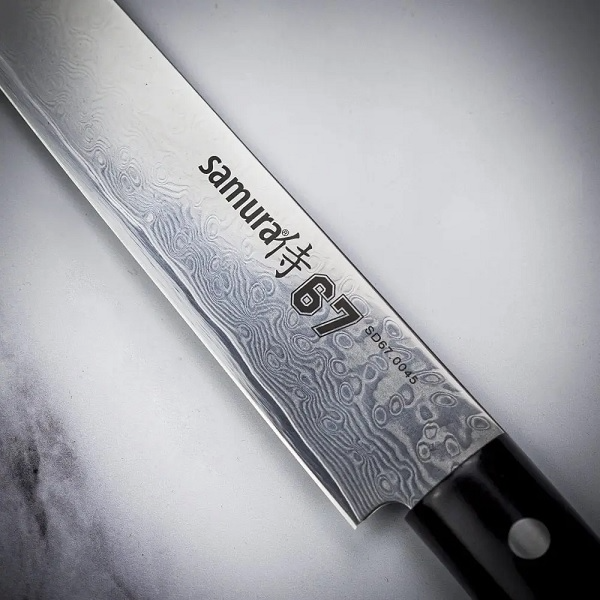 Slicing knife Samura 67 Damascus SD67-0045M, AUS-10 67 layers, 195 mm, China
