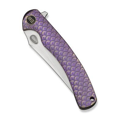 Нож складной туристический Weknife Dracarys, (9.1 см) B&ouml;hler M390 / титан 6AL4V фиолетовый/золотой WE25061B-2