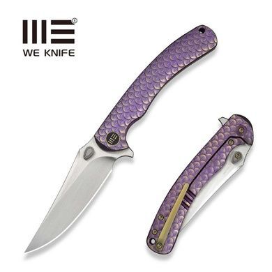 Нож складной туристический Weknife Dracarys, (9.1 см) B&ouml;hler M390 / титан 6AL4V фиолетовый/золотой WE25061B-2
